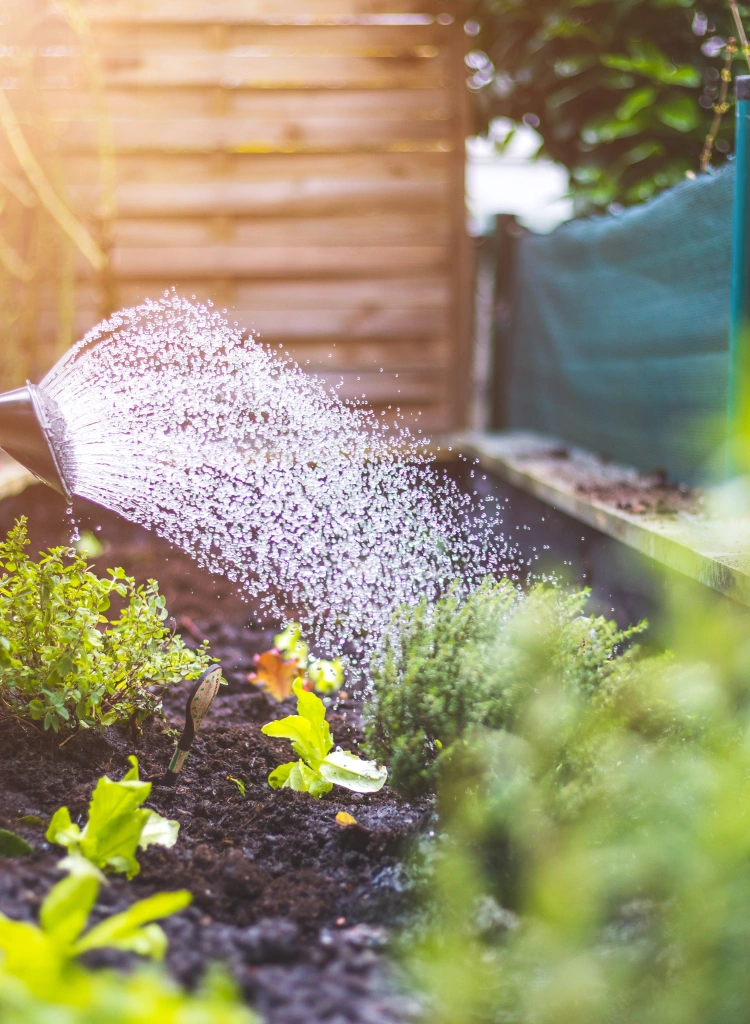 Watering garden