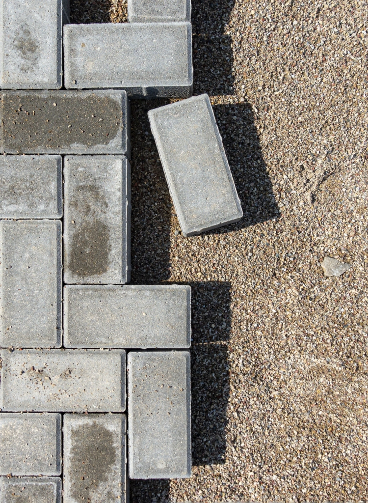 Grey paving slabs