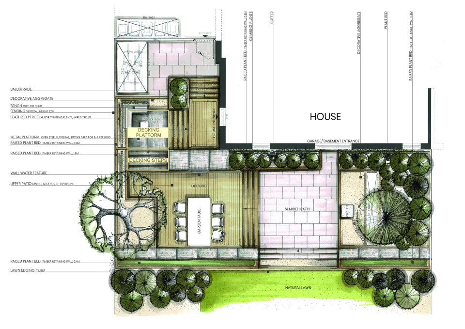 Level Up Design project floor plan 1 decking